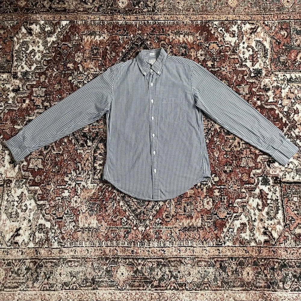 J.Crew - Blue/White Checkered Button Up